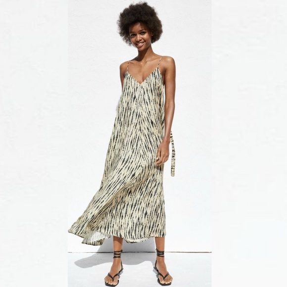 zara tie dye slip dress Reflection Hand Printed Hideaway Zara Tie Dye Slip Midi